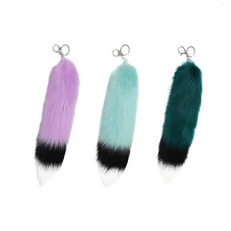 Keychains Plush Tail Keychain Soft Artificial Fur Keyring Accessories Key Holder Metal For Backpack Wallet Tote Handbag Decoration