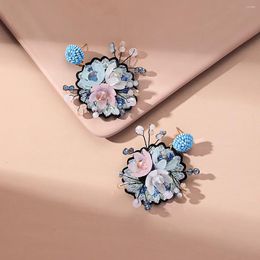 Dangle Earrings Personality Handmade Women Crystal Flower Niche Versatile Design Exaggerated Accessories Jewelry Gift