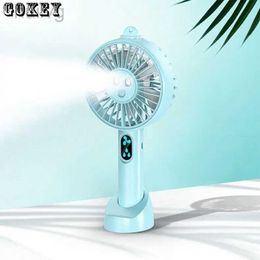 Electric Fans Fan Cooling Water Spray Mini Hand USB Battery Rechargeable Mist Air Cooler Face Steamer 240316