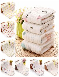 Baby Burp Cloths 100 Cotton Gauze Newborn Bath Towel Muslin Baby Face Towels Baby Bath Wrap Wipe Cloth 17 Designs 100pcs DW41548085431