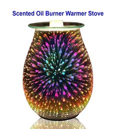 Essential Oil Diffuser Electric Candle Warmer Glass Tart Burner 3D Effect Night Light Wax Melt Warmer for Home Office Bedroom Y2001388424