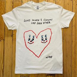 Valentines Day Vintage Hand-painted Graffiti Classic Pattern Printed Couple T-shirt Large Top Loose Cut Short Sleeve Y2K Top 240313