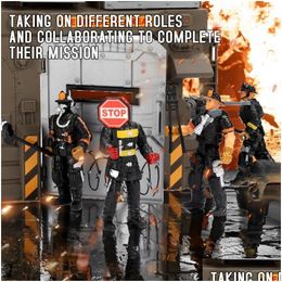 Military Figures Viikondo Action Figure Army Men Toy Soldier 1/18 Us Special Force Elite T Team Firefighter 4 Inch Firemen Boys Gift Dh4Wl