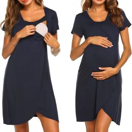 Sleepwear Maternity Nursing Pyjamas V Neck Pregnant Women Breastfeeding Nightgown Childbirth Nightdress Sleepwear for Pregnancy Nightwear