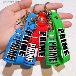 Keychains Lanyards Niche Design Pop Pvc Soft Plastic Drink Bottle Energy Bottle Prime Drink Wine Bottle Keychain Pendant Keychain Y240316