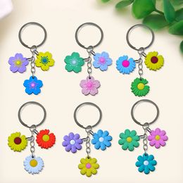 Key Rings Flower Keychains Simple And Fresh Design Chain Mtiple Pendants For Car Bag Pendant Gift Drop Delivery Otxpy