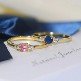 Anelli delicati da sposa sottili per le donne Delicati zirconi leggeri G14k oro giallo proposta regalo dito gioielli di moda