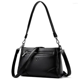 Shoulder Bags Fashion Handbags High Quality Soft Leather Womens 2 Straps Crossbody For Women Bag Sac A Main