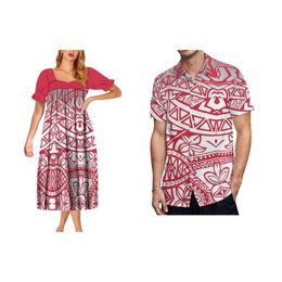 Basic Casual Dresses High Quality Customized Micronesian Long Dress Oversized Womens Dress Square Neck Puffy Short Sle Printed DressC24315