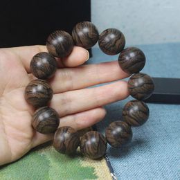 Strand Kyara Tiger Stripe High Oil Old Materials Skin Pattern 20mm Buddha Beads Bracelet