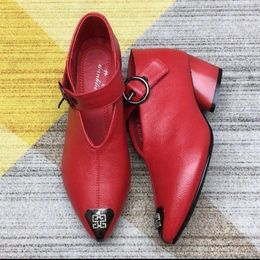Dress Shoes 2024 Fashion Women Boots Casual Leather Designer V Shape Woman Pointed Toe Rubber Ankle Black Red Zapatos Mujer