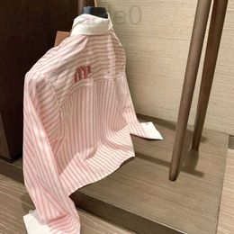 Women's Blouses & Shirts designer womens shirt blouses Fashion polo collar striped shirts women spring short long sleeve cardigan coat tops 6K6B