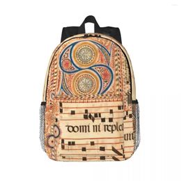 Backpack Gregorian Chant Illustrated Manuscript Backpacks Boys Girls Bookbag Cartoon Students School Bags Travel Rucksack Shoulder Bag