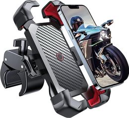 JOYROOM Suporte para telefone para motocicleta militar anti-vibração para bicicleta Suporte para telefone para guiador de bicicleta compatível com iPhone Huawei Samsung