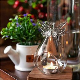 Candle Holders Angel Glass Crystal Hanging Tea Light Holder Home Decor Candlestick