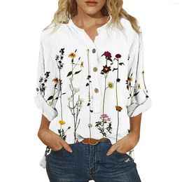 Women's Blouses Womens Stand Collar Printed Loose Fit Blouse With Short Sleeves Female Workout Shirts