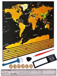 Deluxe Erase World Travel Map Scratch Off For Room Home Office Decoration Wall Stickers 2110255454435