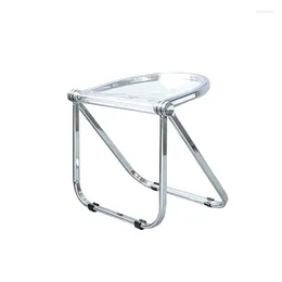 Kitchen Storage Ins Transparent Folding Stool Household Net Red Acrylic Modern Makeup Medieval Restaurant Metal Chair