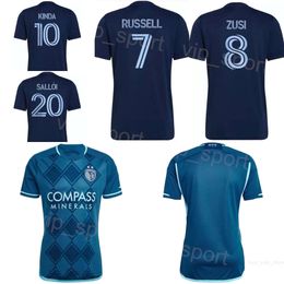 Sporting Kansas City 2024-25 Soccer 10 Daniel Salloi Jerseys Mans 23 William Agada 7 Johnny Russell 26 Erik Thommy 54 Remi Walter 17 Jacob Davis Football Shirt Kits