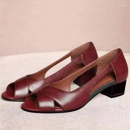 Dress Shoes High Heels Women Sandals Open Toe Chunky Summer 2024 Fashion Rome Flip Flops Walking Slippers Pumps Femme Slides