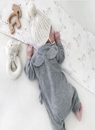 024M Long Sleeve Newborn Infant Baby Boys Girls Romper Jumpsuit Outfits Cute Back Angle Wings Baby Clothes9111973