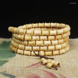 Strand Golden Silk Bamboo Joint Fish Roe Pattern Eye Beads Bracelet