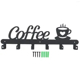 Kitchen Storage Coffee Cup Holder Supply Metal Wall-mounted Rack Hooks Wrought Iron Mug