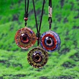 Pendant Necklaces Handmade Healing Crystal With Rotatable Orgone Eye Resin Energy Necklace For Women Jewelry