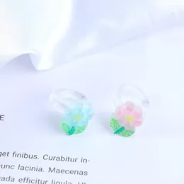 Backs Earrings Without Ear Hole Resin Acrylic Beaded Candy Color Fashion Jewelry Cartilage Clip Bone Flower