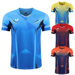 Tanks New Quick Drying Table Tennis Clothes Men Shirt T Shirt With Printing Badminton Uniforms Women Suits Tshirt 40