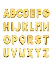 130pcs 8mm English alphabet letters AZ gold plain slide letters DIY accessory fit pet collarwristband keychain8105538