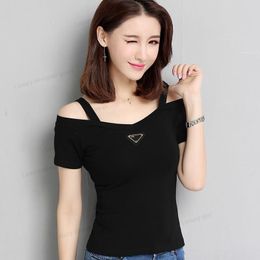 Designer Sexy Short T Shirt Women Fashion Cotton Crop Top Luxury Women Clothing