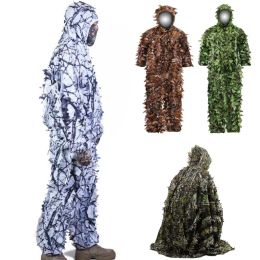 Tanks Hunting Ghillie Suit 3D Camo Bionic Leaf Clothes Men Women Jungle Woodland Birdwatching Poncho Military Tactical Camouflage Suit