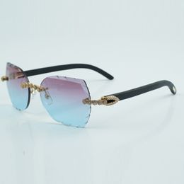 new product bouquet classics diamond and cut sunglasses 8300817 with natural black wood arms size 60-18-135 mm