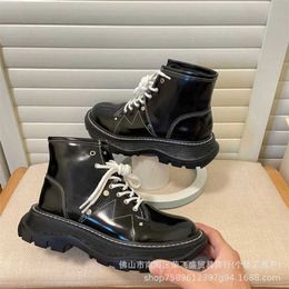 17% OFF Sports shoes 2024 High edition English Knight with thick soles and elevated motorcycle versatile rivet tied short Martin boots
