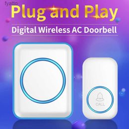 Doorbells Waterproof Wireless Doorbell Intelligent Home Big Flashing Light for Outdoor 300M Range 60 Chime 5 Level Volume Door BellH240316