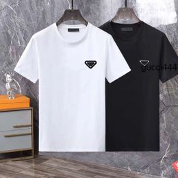 Solid praddas pada Triangle prd ppdda Mens Neck t shirt designer Classic shirts womens shirt Summer Fashion tshirt pure Round cotton Tees Top Casual Sweatshirt ARDB