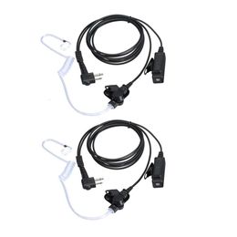 Earpieces Motorola Walkie Talkies with Mic 2 Pin Acoustic Tube Headset and PPT for CP200 GP2000 XU1100 PRO1150 MU12 (2 Pack)