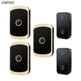 Doorbells Self-powered Home Wireless Doorbell 60 Chimes 110DB 150M Waterproof Remote Smart Calling Bell LED Flash Security AlarmR19V H240322