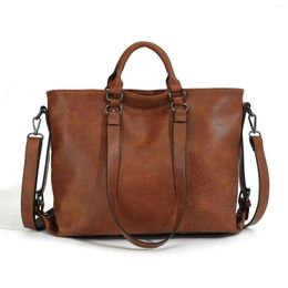 Drawstring Fashion Classic Vintage Leather Women's Tote Handbag Messenger Bag Document Work Shoulder Crossbody Travel