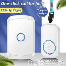 Doorbells Wireless Caregiver Pager Alert Systems for Seniors Intelligent Receiver SOS Emergency Call Button Elderly PatientH240316