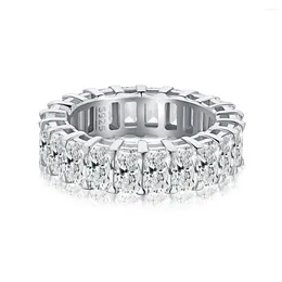 Cluster Rings Karloch S925 Sterling Silver Ring Women's Water Diamond Sugar Square Zircon Fashion And Elegant Festival