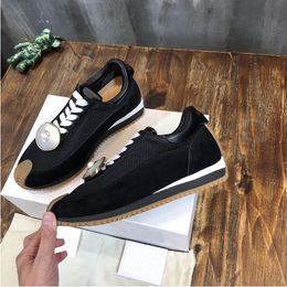 Dress Shoes Flow Runner Sneakers Designer Mens Womens Casual Shoes Nylon Suede Sneaker Soft Upper Fashion Sport Ruuning Classic Shoe Top-Quality Size 35-45