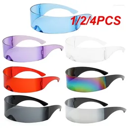 Outdoor Eyewear 1/2/4PCS Funny Futuristic Wrap Around Monob Costume Sunglasses Mask Novelty Glasses Halloween Party Supplies