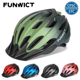 FUNWICT Bicycle MTB Helmet for Men Women Goggles Sun Visor Cycling Safety Scooter Mountain Road Speed Motorcycle Bike Helmets 240312