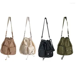 Shoulder Bags Women's Nylon Drawstring Bucket Bag For Outdoor Activities Fashionable And Durable Top Handle