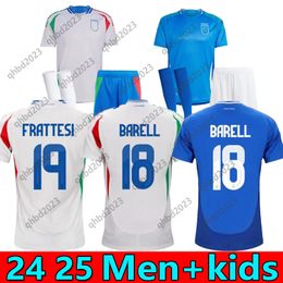 Italia CHIESA Soccer Jerseys 2024 25 Italy 125th RASPADORI VERRATTI BARELLA DONNARUMMA Shirt TOTTI LORENZO POLITANO ZANIOLO MIRETTI Football uniform Kids Kits