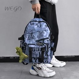 14 inches Large Capacity Graffiti Backpack Back pack Male Cool Mens Casual College Student Schoolbag Males Junior 240313