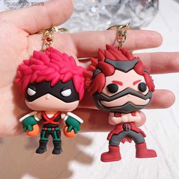 Keychains Lanyards Japanese Cartoon Anime My Hero Academia Pendant Keychain Car Key Chain Key Ring Keyring Phone Bag Ornament Jewellery Kids Gifts Y240316