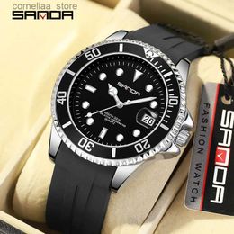 Other Watches SANDA Hot Sell Men Quatrz Sport Mens es Top Brand Luxury Waterproof Sile Quartz Clock Men Relogio Masculino 7018 Y240316